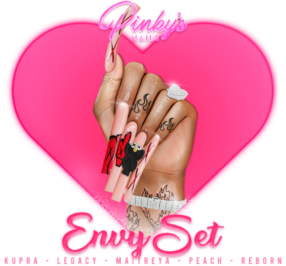 Second Life Marketplace !! Pinky's Nails !! Envy Set ' Square